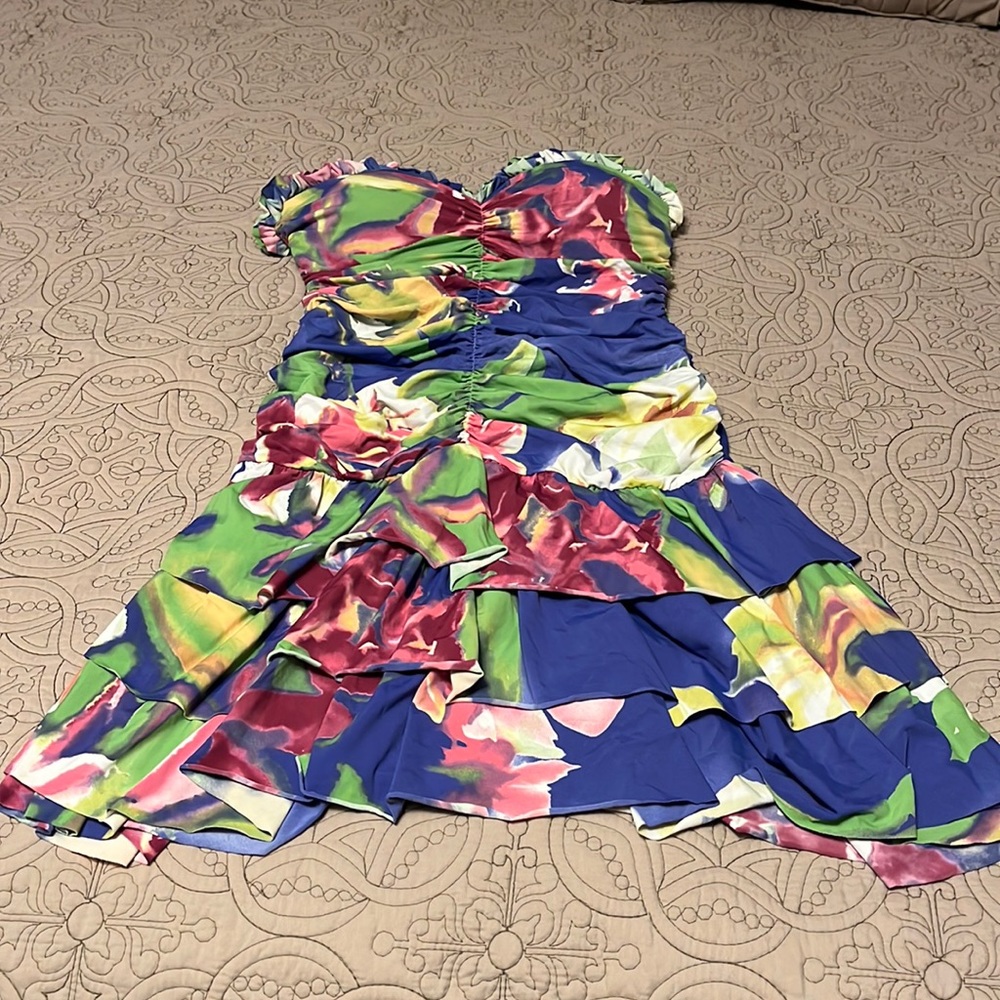Thiago Puga Tirotti S Multicolor Strapless Dress (with padding)